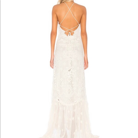 SPELL Casablanca Halter Gown in Off White - Picture 4 of 14